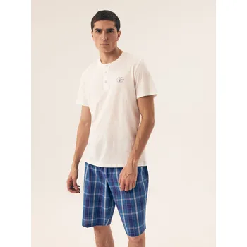 Pánské pyžamo Pyžamo Dock 42616 Bílá - Henderson XXL