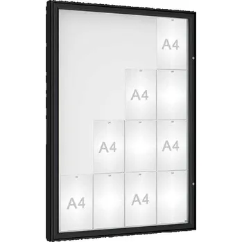 Informační tabulka Venkovní vitrína model 1000, 16 x A4, plexi, černá + doprava zdarma