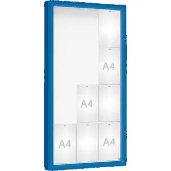 Informační tabulka Venkovní vitrína model 2000, 12 x A4, plexi, modrá + doprava zdarma