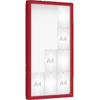 Informační tabulka Venkovní vitrína model 2000, 12 x A4, plexi, červená + doprava zdarma