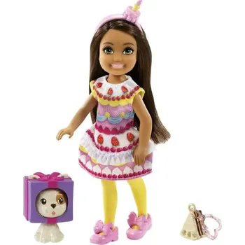 Barbie Chelsea v dortíkovém kostýmu s pejskem