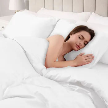 Povlečení Saténové ložní povlečení ST-001 Bílé Jednolůžko 140x200 a 70x90 cm