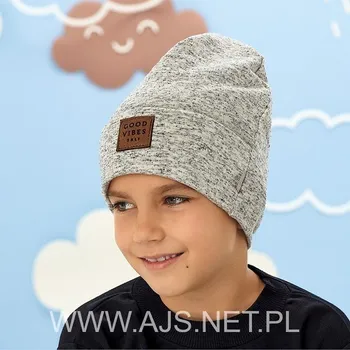 Dívčí tričko Chlapecká čepice AJS 50-131 melanžově šedá 52-54 cm