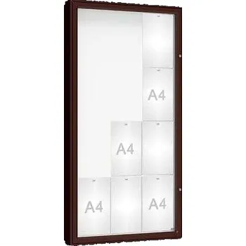 Informační tabulka Venkovní vitrína model 2000, 12 x A4, plexi, hnědá + doprava zdarma