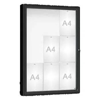 Informační tabulka Venkovní vitrína model 2000, 9 x A4, plexi, černá + doprava zdarma
