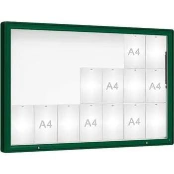 Informační tabulka Venkovní vitrína model 2000, 21 x A4, plexi, zelená + doprava zdarma