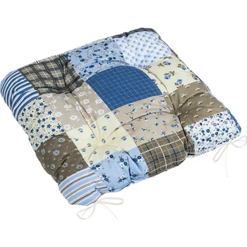 Podsedák Bellatex Sedák Adéla prošívaný 40x40 cm Patchwork modrá
