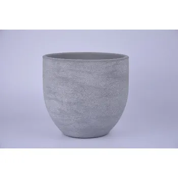 Květináč Obal na květináč keramický LISABON, pr.20x18cm, sv. šedá|LIGHT GREY|Ego Dekor