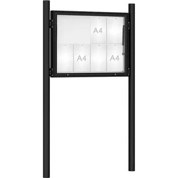 Informační tabulka Venkovní vitrína model 1000 8 x A4, černá, včetně sloupků + doprava zdarma