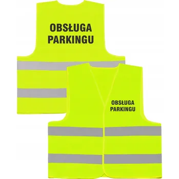 Pánská vesta Neonově žlutá vesta s reflexním potiskem OBSLUHA PARKOVIŠTĚ, velikost M