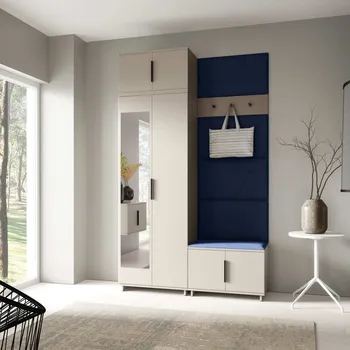 Předsíňová stěna Předsíňová stěna Bianco 4 - U/6 Barva panelů: Tmavě modrá - Trinity 30