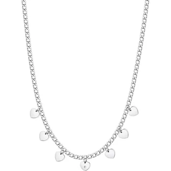 Módní doplněk S'Agapõ Půvabný ocelový náhrdelník se srdíčky Message SSG01 + 2 měsíce na vrácení zboží