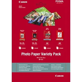 Fotopapír Canon fotopapír Photo Paper Variety Pack A4 & 10x15 (PP SG MP GP) po 5 0775B079