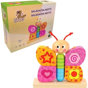 Dřevěná hračka BABU - Skládačka motýl