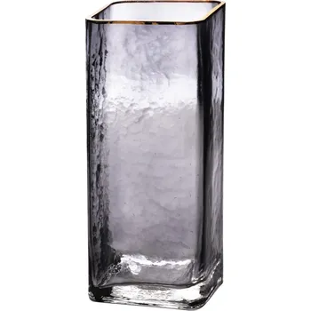 Váza Skleněná váza Serenite 10x10x24,5 cm kouřové sklo