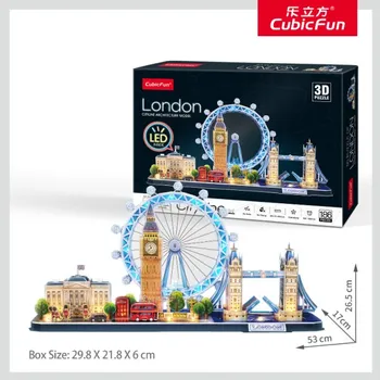 Puzzle CubicFun - Puzzle 3D s LED Noční edice: Londýn 186 dílků