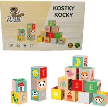 Dřevěná hračka BABU - Dřevěné kostky Abeceda