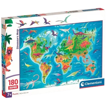 Clementoni - Puzzle 180 Dinosauří mapa