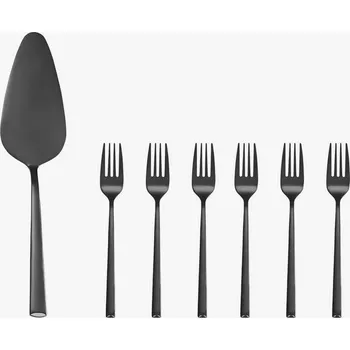 Příbor Dezertní vidlička lesklá Ambition Como Black 7 ks