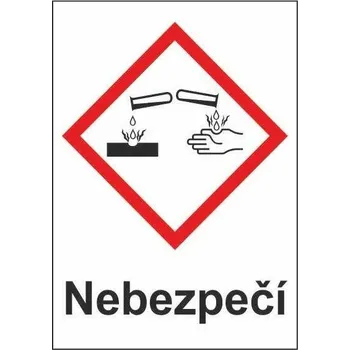 Korozivní – nebezpečí (GHS05) 148x210 mm tabulka samolepka