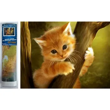 Diamantové malování Norimpex Kotě na stromě 30 × 40 cm