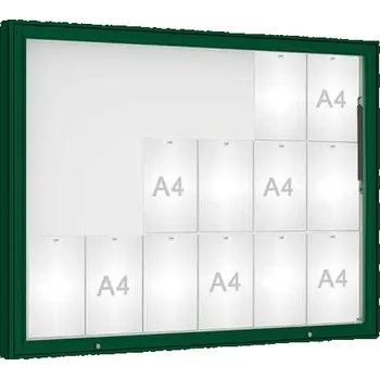 Informační tabulka Venkovní vitrína model 1000, 18 x A4, plexi, zelená + doprava zdarma