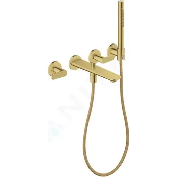Vodovodní baterie Axor Citterio C Vanová baterie pod omítku, 4-otvorová instalace, s příslušenstvím, leštěný vzhled zlata, 49481990