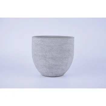 Květináč Obal na květináč keramický LISABON, pr.18x16cm, sv. šedá|LIGHT GREY|Ego Dekor