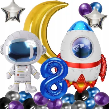 Balónek BALÓNKY k narozeninám 8 LET KOSMOS RAKETA ASTRONAUT