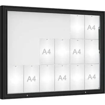 Informační tabulka Venkovní vitrína model 1000, 18 x A4, plexi, černá + doprava zdarma