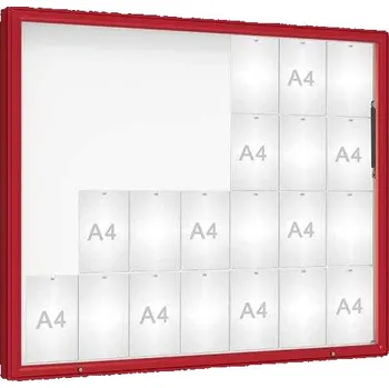 Informační tabulka Venkovní vitrína model 2000, 28 x A4, plexi, červená + doprava zdarma