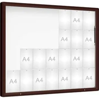 Informační tabulka Venkovní vitrína model 2000, 28 x A4, plexi, hnědá + doprava zdarma