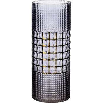 Váza Skleněná váza Serenite 11,5x30 cm šedá