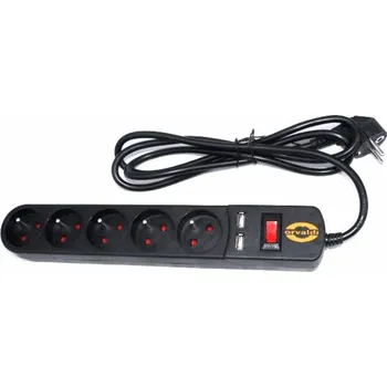 Prodlužovací kabel Power strip with surge protector ORVALDI ORV-5 3M USB