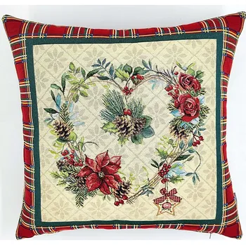 Dekorativní polštářek BYTEMA Vánoční gobelínový povlak VÁNOČNÍ ČAS 45 x 45 cm