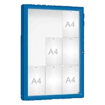 Informační tabulka Venkovní vitrína model 2000, 9 x A4, sklo, modrá + doprava zdarma