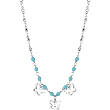 Módní doplněk S'Agapõ Korálkový náhrdelník z oceli Motýlci Vibes SVB19 + 2 měsíce na vrácení zboží