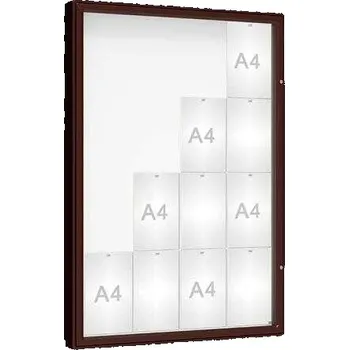 Informační tabulka Venkovní vitrína model 2000, 16 x A4, plexi, hnědá + doprava zdarma