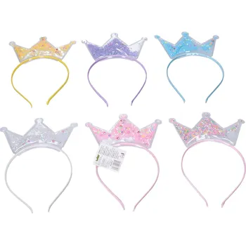 Karnevalová paruka Čelenka s ozdobou korunka plast 12x22cm 6 barev