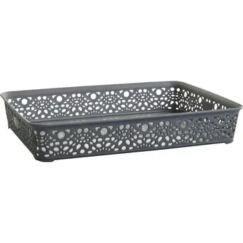 Úložný box košík MONAKO M 36x27x6cm PH ŠE metalíza MEGAPLAST