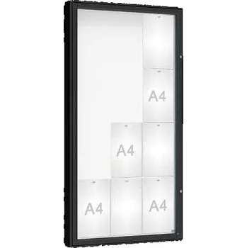 Informační tabulka Venkovní vitrína model 2000, 12 x A4, plexi, černá + doprava zdarma