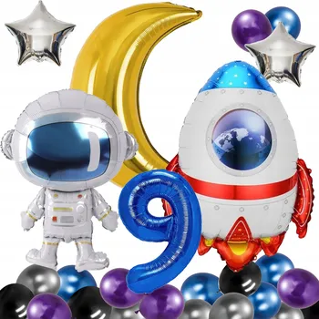 Balónek BALÓNKY k narozeninám 9 LET VESMÍR RAKETA ASTRONAUT