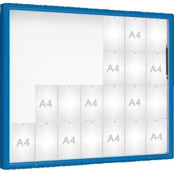 Informační tabulka Venkovní vitrína model 2000, 28 x A4, sklo, modrá + doprava zdarma