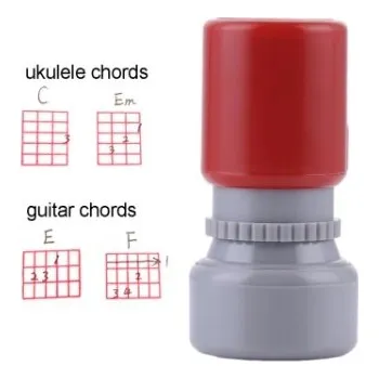Razítko pro tisk diagramů pro ukulele a kytaru červená barva
