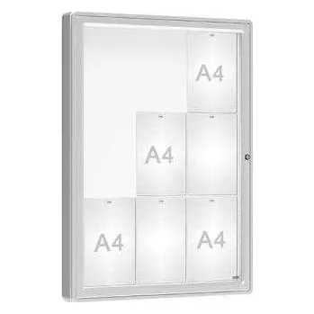 Informační tabulka Venkovní vitrína model 2000, 9 x A4, plexi, elox + doprava zdarma
