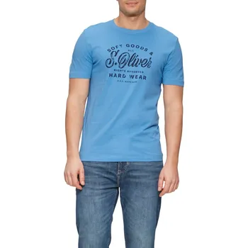Pánské tričko s.Oliver pánské triko 2164753 55D1 Modrá M