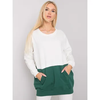 Oblečení a móda Sweatshirt-RV-BL-7197.89P-white-green RUE PARIS bílá 3205685