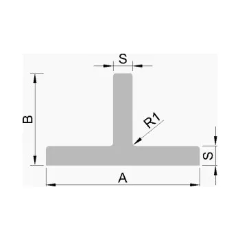 Stavební profil Hliníkový T profil 60x60x4