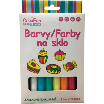CreaFun - Barvy na sklo - sada základní 7 (84ml)