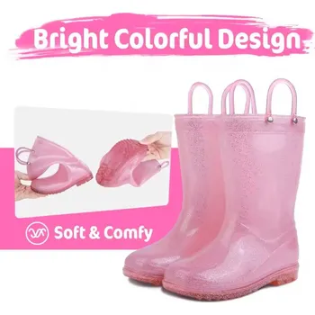 Dětské holiny - jednobarevné, lehounké, protiskluzové (5 barevných variant) Barva: růžová se třpytkami, Velikost: 26